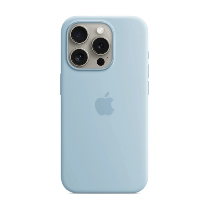 Silicone Backcover MagSafe Apple iPhone 15 Pro - Lichtblauw