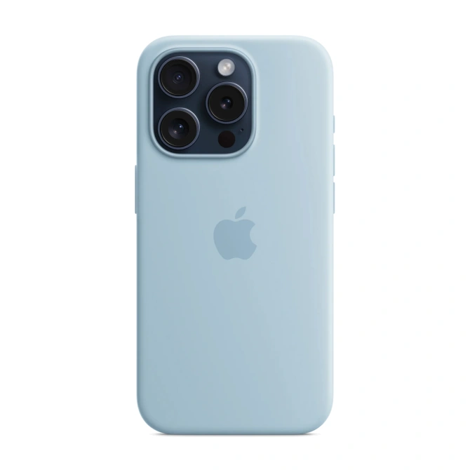 Silicone Backcover MagSafe Apple iPhone 15 Pro - Lichtblauw