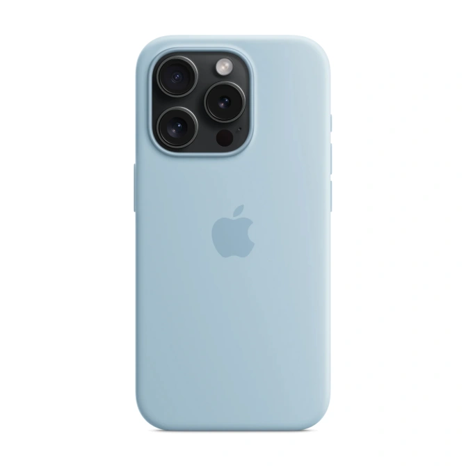 Silicone Backcover MagSafe Apple iPhone 15 Pro - Lichtblauw