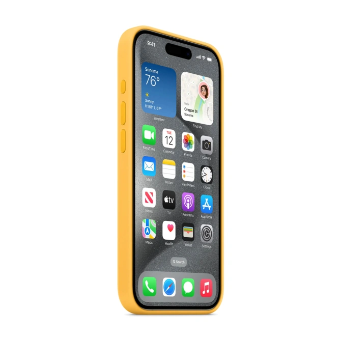 Silicone Backcover MagSafe Apple iPhone 15 Pro - Sunshine