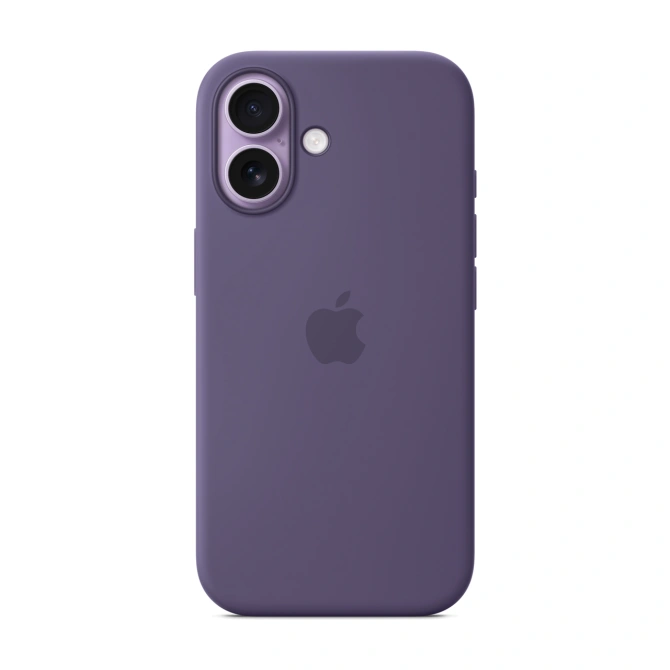 Siliconenhoesje met MagSafe Apple iPhone 17 - Purple Fog
