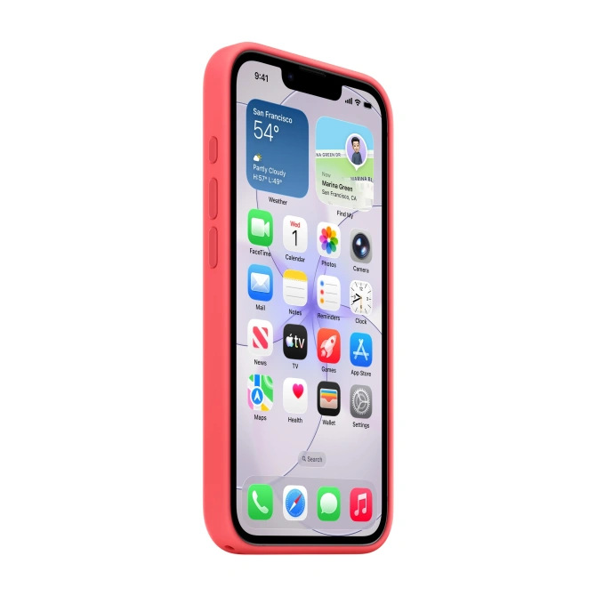 Siliconenhoesje met MagSafe Apple iPhone 17e - Bright Guava