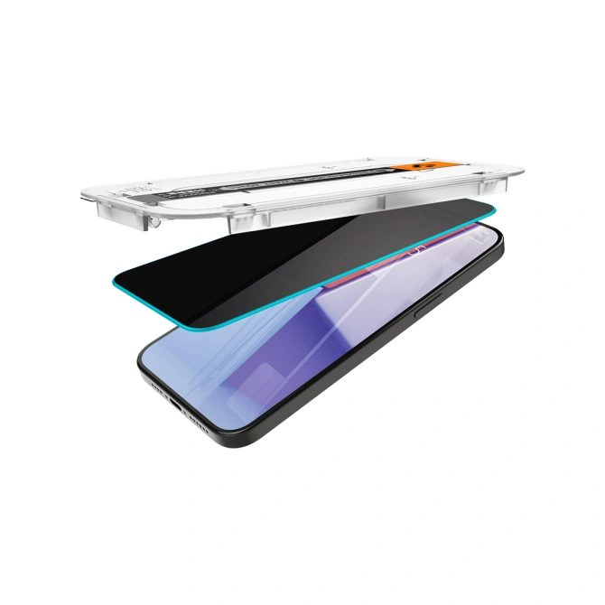 Spigen EZ Fit GLAS.tR met installatietray - Privacy Glass - 1 pack Apple iPhone 15 Pro