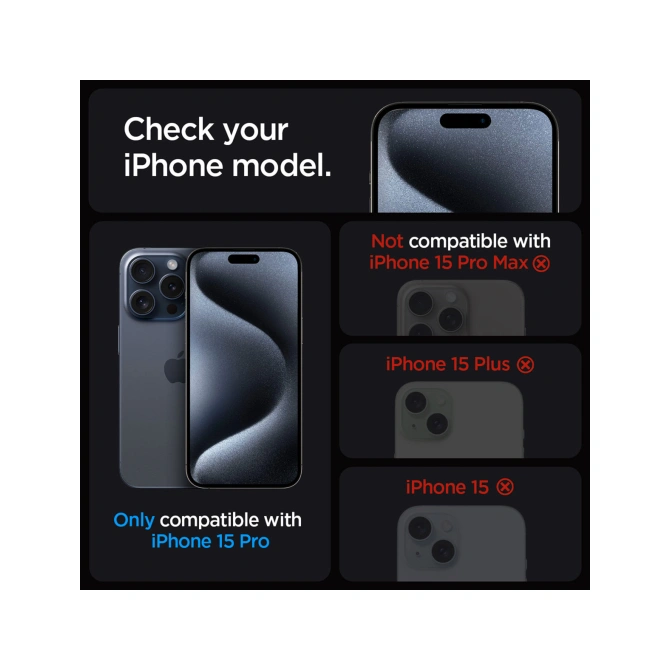 Spigen EZ Fit GLAS.tR met installatietray - Privacy Glass - 1 pack Apple iPhone 15 Pro