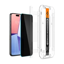 Spigen EZ Fit GLAS.tR met installatietray - Privacy Glass - 1 pack Apple iPhone 15 Pro Max