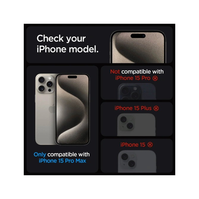 Spigen EZ Fit GLAS.tR met installatietray - Privacy Glass - 1 pack Apple iPhone 15 Pro Max
