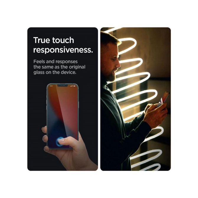 Spigen EZ Fit GLAS.tR Privacy Glass Screenprotector - 1 pack Apple iPhone 17e / 16e / 14 / 13 / 13 Pro