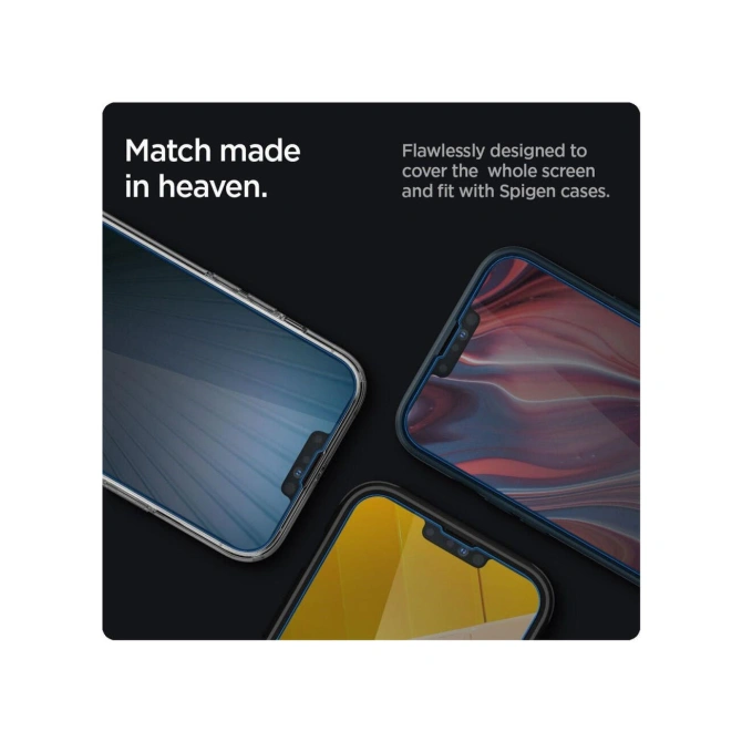 Spigen EZ Fit GLAS.tR Privacy Glass Screenprotector - 1 pack Apple iPhone 17e / 16e / 14 / 13 / 13 Pro