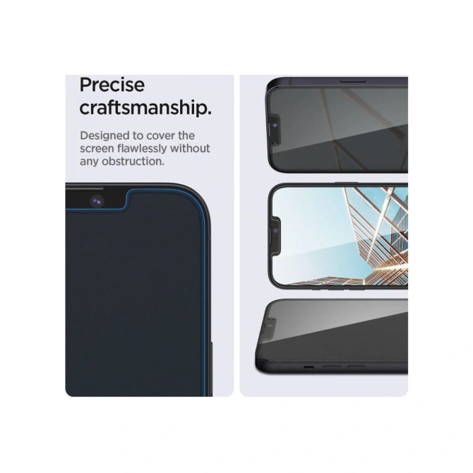 Spigen EZ Fit GLAS.tR Privacy Glass Screenprotector - 1 pack Apple iPhone 17e / 16e / 14 / 13 / 13 Pro