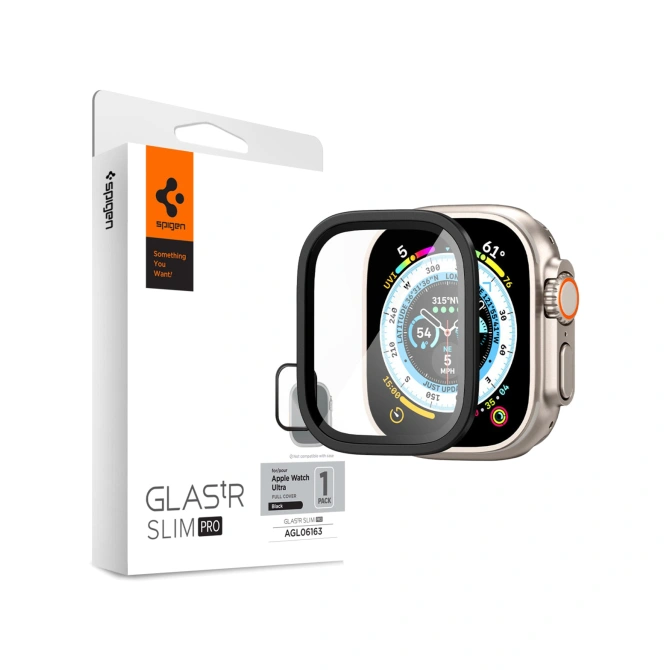 Spigen Glas.tR Slim Pro Screen Protector Apple Watch Ultra 1 / 2 - 49 mm - Zwart