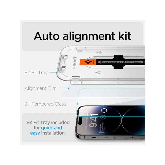 Spigen GLAStR EZ Fit Screenprotector 2 Pack + Applicator Apple iPhone 14 Pro