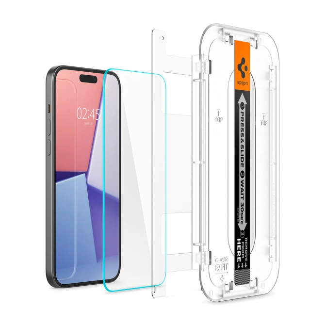 Spigen GLAStR EZ Fit Screenprotector 2 Pack + Applicator Apple iPhone 16 / 15
