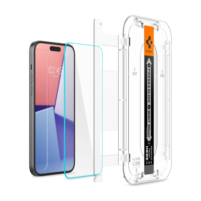 Spigen GLAStR EZ Fit Screenprotector 2 Pack + Applicator Apple iPhone 16 Plus / 15 Plus