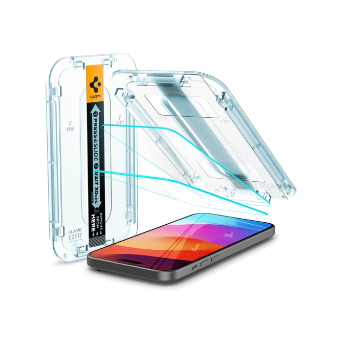 Spigen GLAStR EZ Fit Screenprotector 2 Pack + Applicator Apple iPhone 16 Plus / 15 Plus
