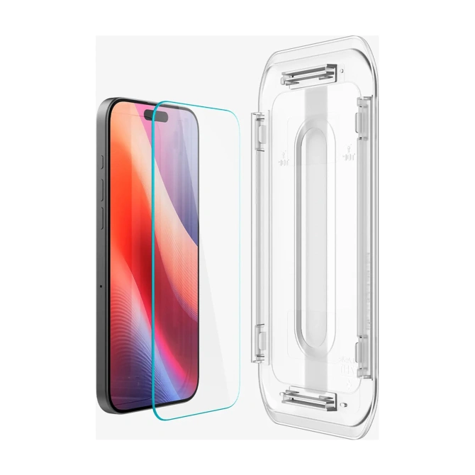 Spigen GLAStR EZ Fit Screenprotector 2 Pack + Applicator Apple iPhone 17 / 17 Pro / 16 Pro