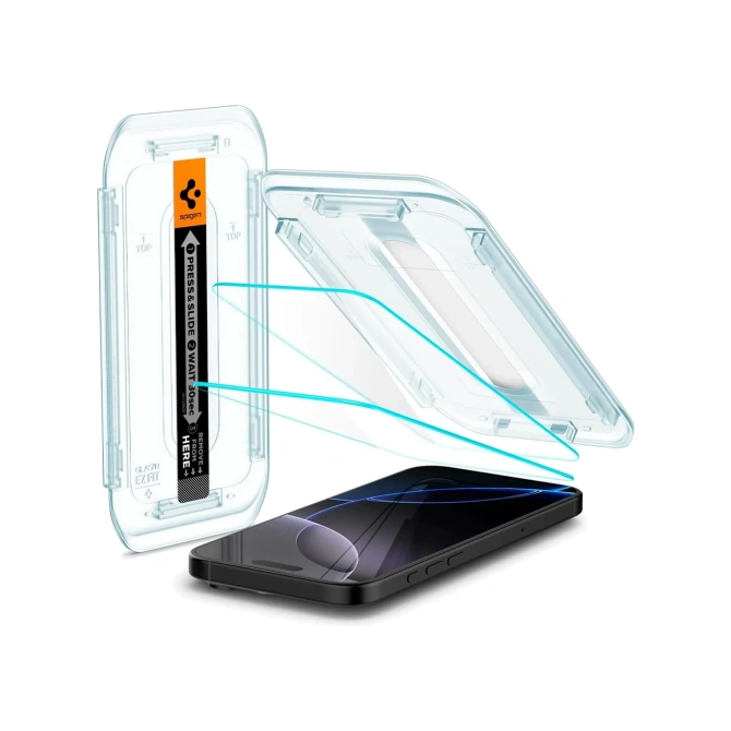 Spigen GLAStR EZ Fit Screenprotector 2 Pack + Applicator Apple iPhone 17 / 17 Pro / 16 Pro