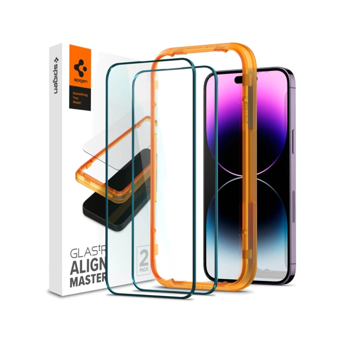 Spigen GLAStR EZ Fit Screenprotector + Applicator Apple iPhone 14 Pro Max