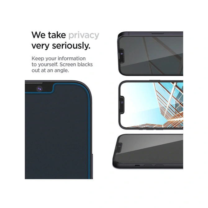 Spigen GLAStR Privacy EZ Fit Screenprotector + Applicator - 2-pack Apple iPhone 13 / 13 Pro