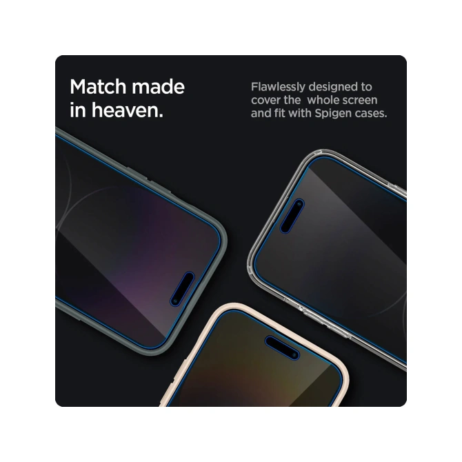 Spigen GLAStR Privacy EZ Fit Screenprotector + Applicator - 2-pack Apple iPhone 14 Pro