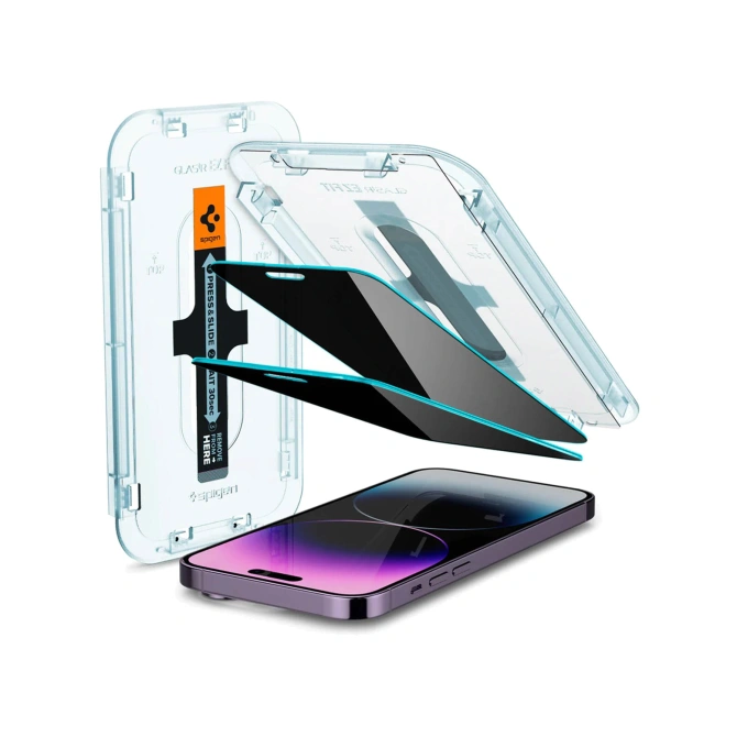 Spigen GLAStR Privacy EZ Fit Screenprotector + Applicator - 2-pack Apple iPhone 14 Pro Max