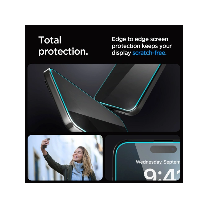 Spigen GLAStR Privacy EZ Fit Screenprotector + Applicator - 2-pack Apple iPhone 15 Pro Max