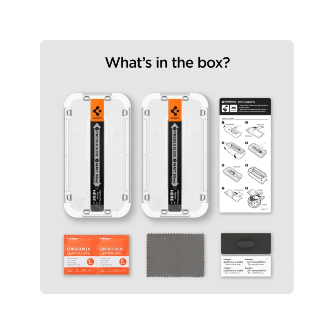 Spigen GLAStR Privacy EZ Fit Screenprotector + Applicator - 2-pack Apple iPhone 16 Plus / 15 Plus