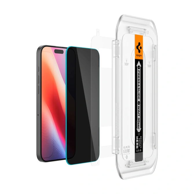 Spigen GLAStR Privacy EZ Fit Screenprotector + Applicator - 2-pack Apple iPhone 16 Pro Max / 17 Pro Max