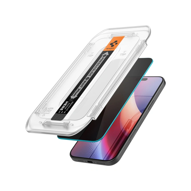 Spigen GLAStR Privacy EZ Fit Screenprotector + Applicator - 2-pack Apple iPhone 17 / 17 Pro / 16 Pro