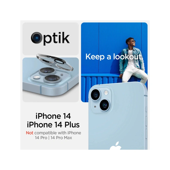 Spigen Optik Lens Protector - Full Camera bescherming (2-pack) Apple iPhone 14 / 14 Plus - Crystal Clear