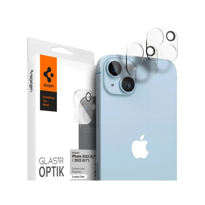 Spigen Optik Lens Protector - Full Camera bescherming (2-pack) Apple iPhone 14 / 14 Plus - Crystal Clear