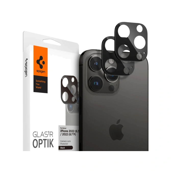 Spigen Optik Lens Protector - Full Camera bescherming (2-pack) Apple iPhone 14 Pro / 14 Pro Max - Zwart