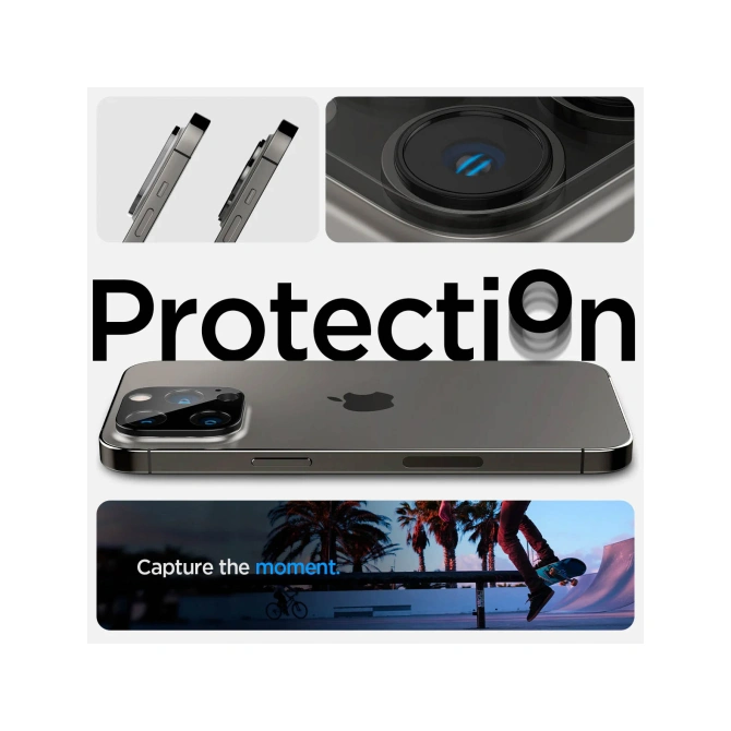 Spigen Optik Lens Protector - Full Camera bescherming (2-pack) Apple iPhone 14 Pro / 14 Pro Max - Zwart