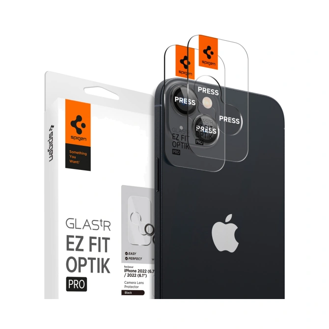 Spigen Optik Lens Protector - Full Camera bescherming (2-pack) Apple iPhone 15 / 15 Plus / 14 / 14 Plus - Black