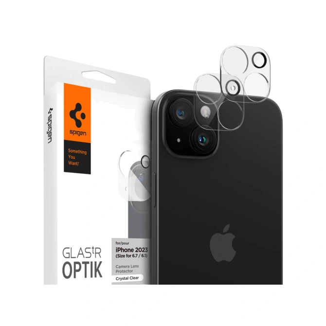 Spigen Optik Lens Protector - Full Camera bescherming (2-pack) Apple iPhone 15 / 15 Plus - Crystal Clear