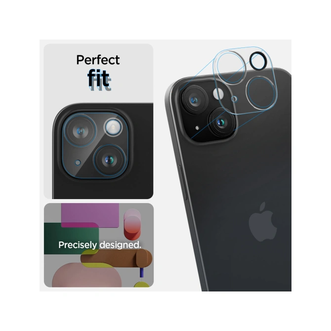Spigen Optik Lens Protector - Full Camera bescherming (2-pack) Apple iPhone 15 / 15 Plus - Crystal Clear