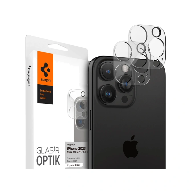 Spigen Optik Lens Protector - Full Camera bescherming (2-pack) Apple iPhone 16 Pro / 16 Pro Max / 15 Pro / 15 Pro Max / 14 Pro / 14 Pro Max - Crystal Clear