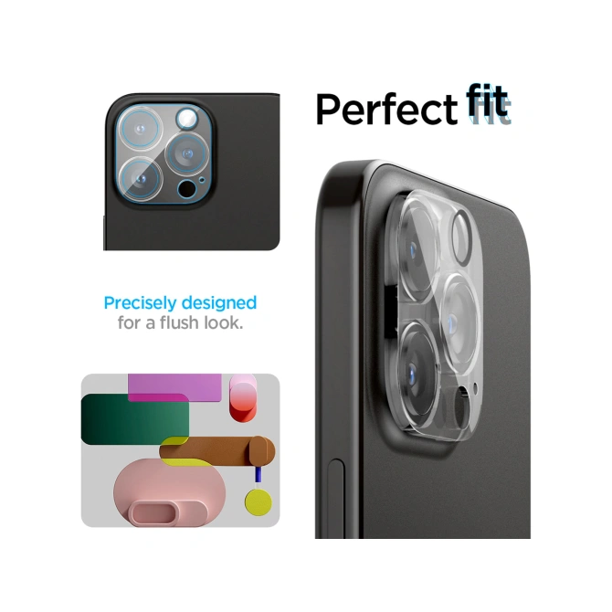 Spigen Optik Lens Protector - Full Camera bescherming (2-pack) Apple iPhone 16 Pro / 16 Pro Max / 15 Pro / 15 Pro Max / 14 Pro / 14 Pro Max - Crystal Clear