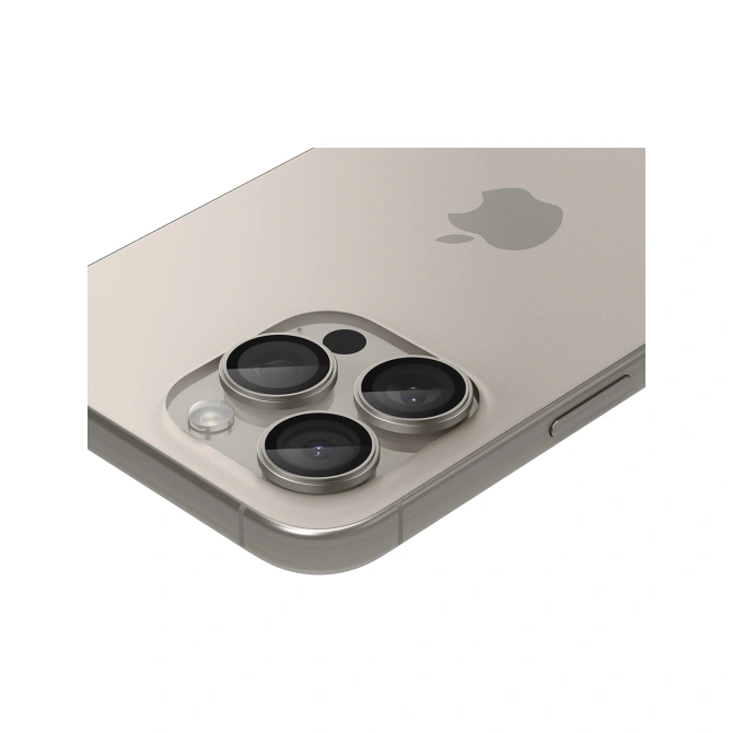 Spigen Optik Pro EZ Fit Lens Protector - Cameralens bescherming (2-pack) Apple iPhone 16 Pro (Max) / 15 Pro (Max) - Natural Titanium