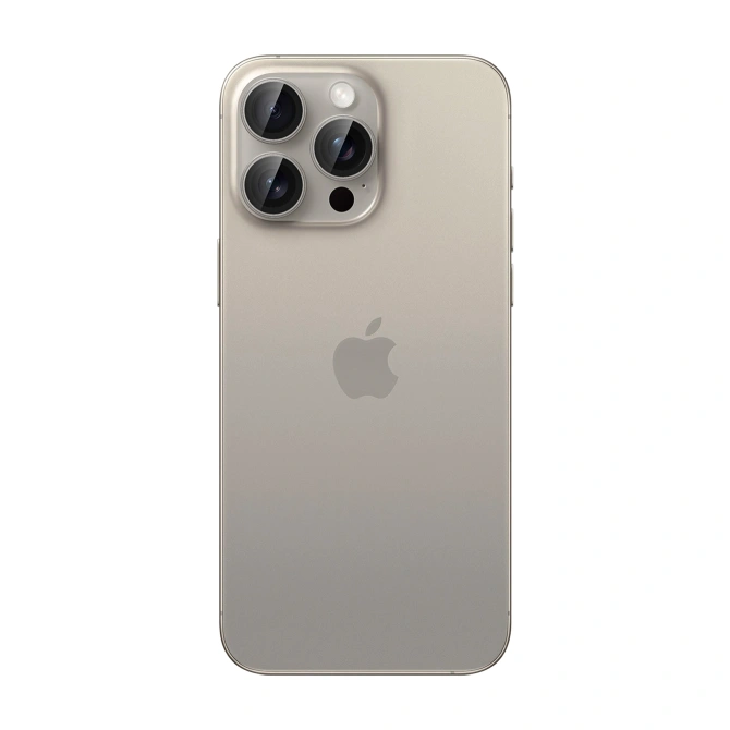 Spigen Optik Pro EZ Fit Lens Protector - Cameralens bescherming (2-pack) Apple iPhone 16 Pro (Max) / 15 Pro (Max) - Natural Titanium