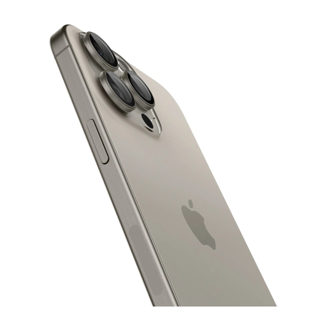 Spigen Optik Pro EZ Fit Lens Protector - Cameralens bescherming (2-pack) Apple iPhone 16 Pro (Max) / 15 Pro (Max) - Natural Titanium
