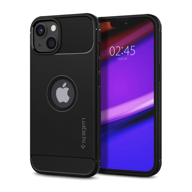 Spigen Rugged Armor Backcover Apple iPhone 13 - Zwart