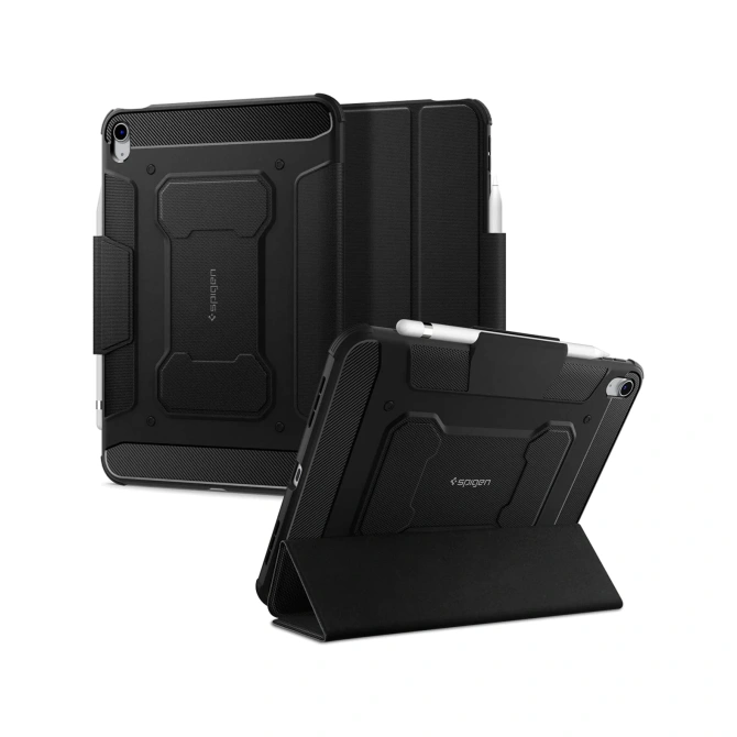 Spigen Rugged Armor Pro Bookcase Apple iPad 11 (2025) 11 inch A16 / iPad 10 (2022) 10.9 inch - Zwart