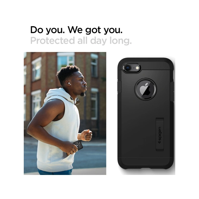 Spigen Tough Armor Backcover Apple iPhone SE (2022 / 2020) - Zwart