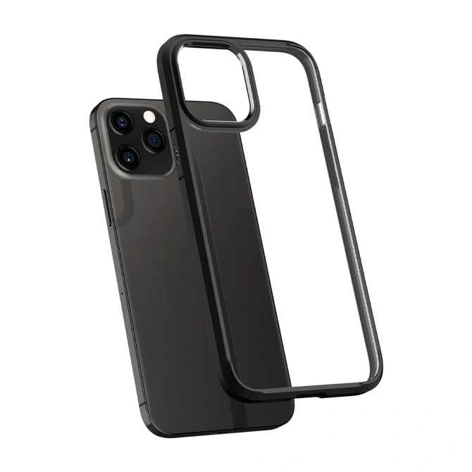 Spigen Ultra Hybrid Backcover Apple iPhone 12 (Pro) - Zwart
