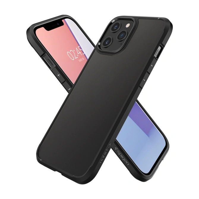 Spigen Ultra Hybrid Backcover Apple iPhone 12 (Pro) - Zwart