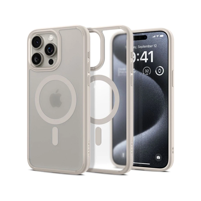 Spigen Ultra Hybrid Backcover MagSafe Apple iPhone 15 Pro - Frost Natural Titanium
