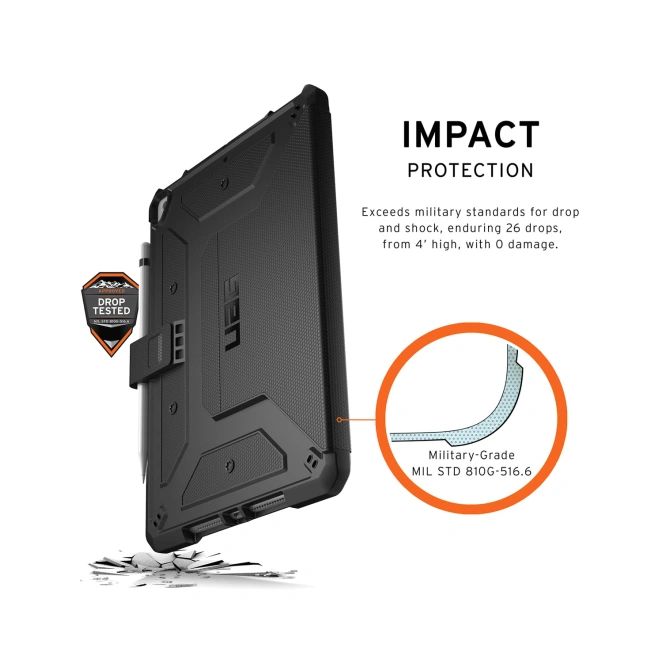 UAG Metropolis Bookcase Apple iPad 9 (2021) 10.2 inch / iPad 8 (2020) 10.2 inch / iPad 7 (2019) 10.2 inch - Zwart