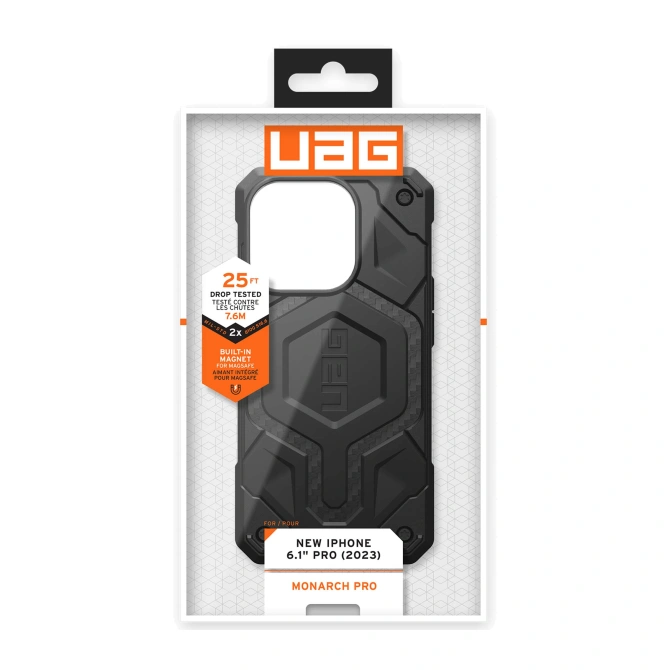 UAG Monarch Pro Backcover Apple iPhone 15 Pro - Carbon Fiber