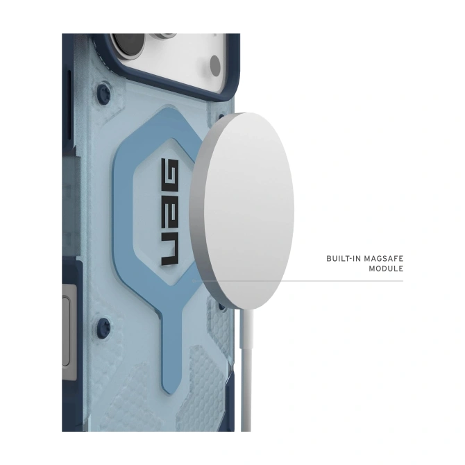 UAG Pathfinder Clear MagSafe Backcover met Lanyard Apple iPhone 17 Pro Max - Clear / Blue Lanyard
