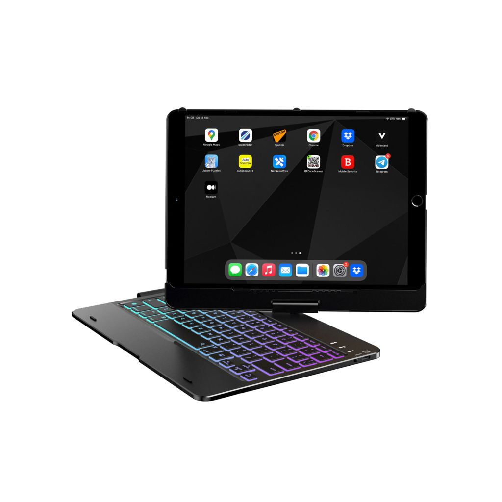 Accezz 360 Slim Keyboard Bookcase QWERTY iPad 10.2 inch (2019/2020/2021) / iPad Pro 10.5 (2017) - Zwart